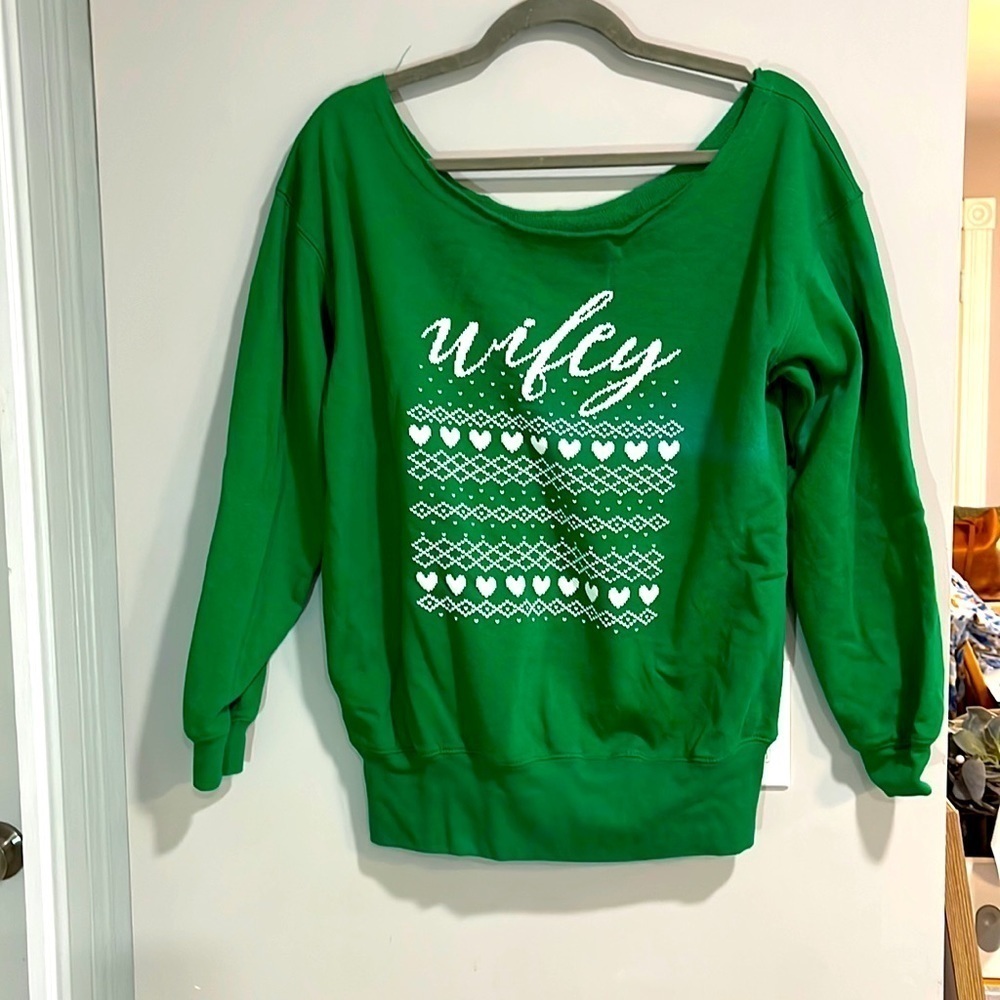 Wifey Christmas off the shoulder sweater